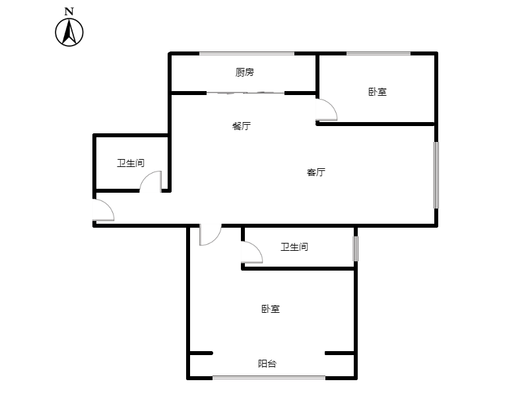 卓悦城北京未2室2厅2卫户型图