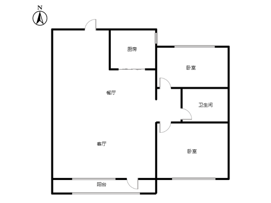 桃源新都孔雀城2室2厅1卫户型图