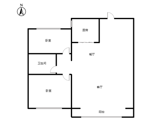 桃源新都孔雀城2室2厅1卫户型图