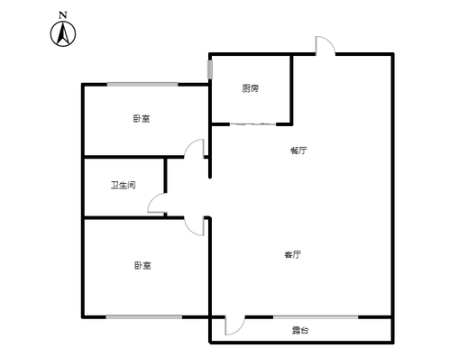 桃源新都孔雀城2室2厅1卫户型图