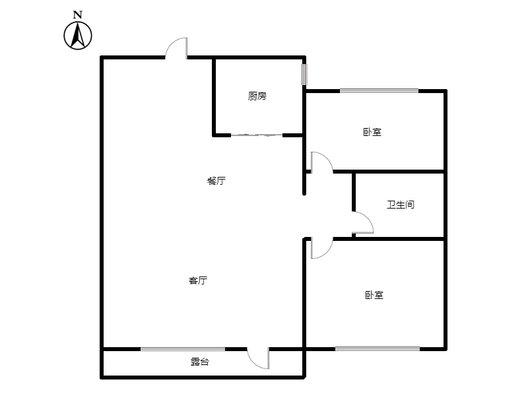 桃源新都孔雀城2室2厅1卫户型图