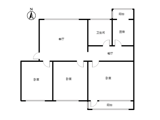 教委家属院（教育局家属院）3室2厅1卫户型图