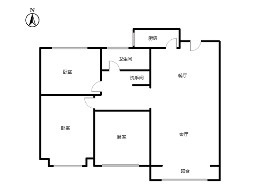 上河天著3室2厅1卫户型图