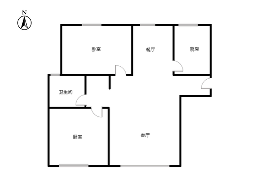三利中和城二期东区(C区）2室2厅1卫户型图