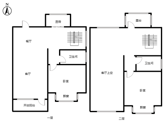 上河天著2室2厅1卫户型图