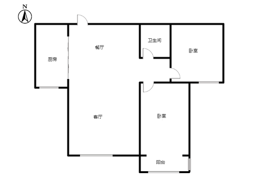 温莎别墅2室2厅1卫户型图