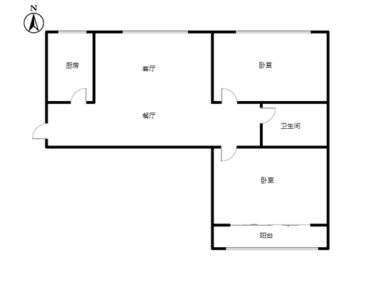 温莎别墅2室2厅1卫户型图