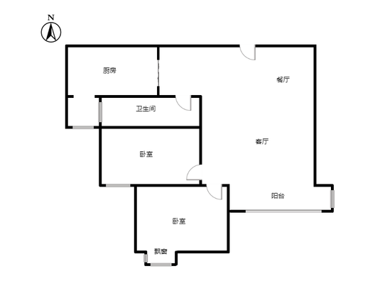 润卓天伦湾2室2厅1卫户型图