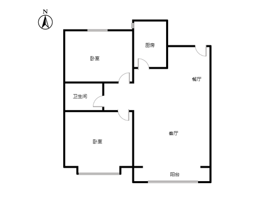 香邑溪谷悦都2室2厅1卫户型图