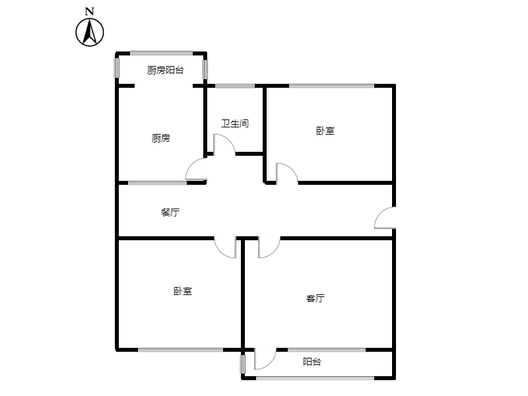卫生局小区2室2厅1卫户型图