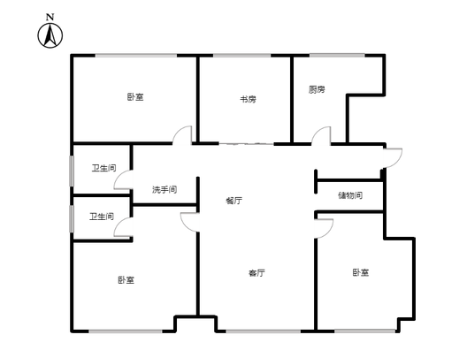 华远和府二期4室2厅2卫户型图