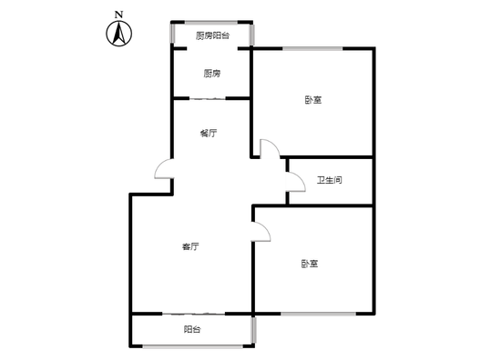 怡安小区2室2厅1卫户型图