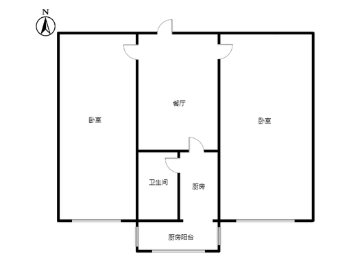 一七三小区2室1厅1卫户型图