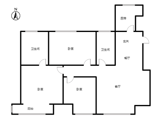 中铁建樾府国际3室2厅2卫户型图
