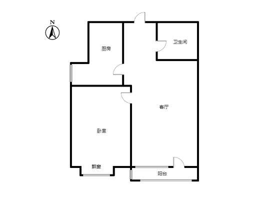 香邑溪谷上园1室1厅1卫户型图