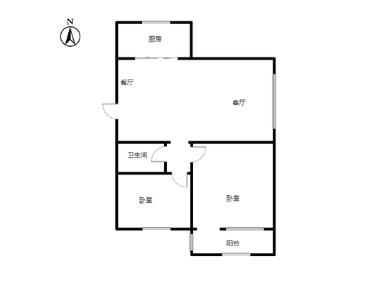范阳水电小区2室2厅1卫户型图