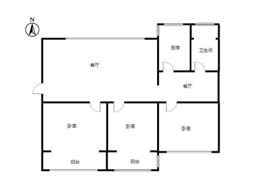 金城花园3室2厅1卫户型图