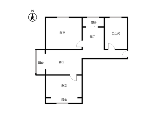 香邑溪谷一期2室2厅1卫户型图