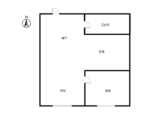 名流美域1室1厅1卫户型图