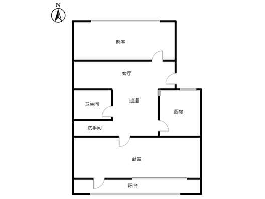 建厂局三队家属院（佳和小区）2室1厅1卫户型图