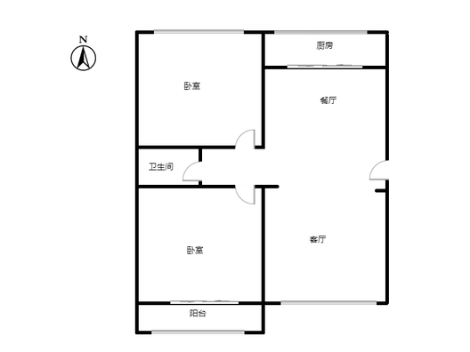 宏远家园2室2厅1卫户型图
