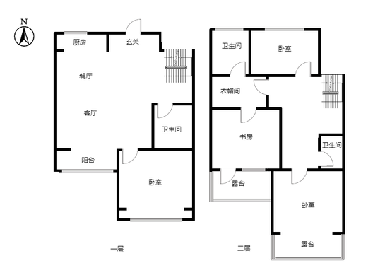 鸿坤理想尔湾3室2厅2卫户型图