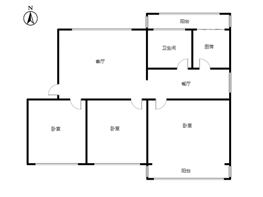 师范学校家属院3室2厅1卫户型图