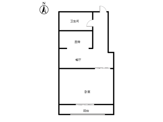 富景华庭1室1厅1卫户型图
