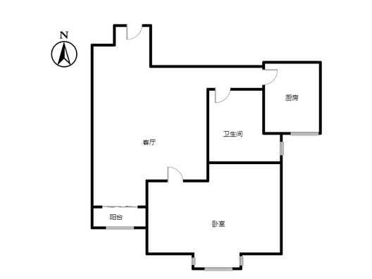 汇元新天地1室1厅1卫户型图