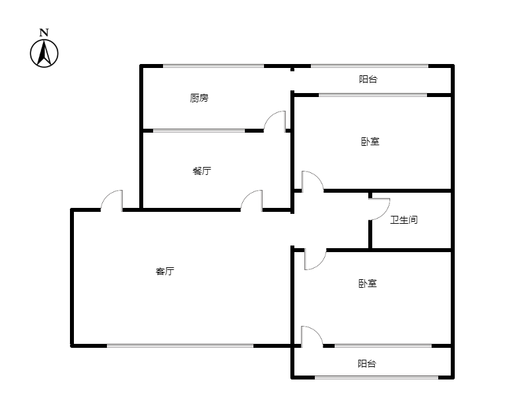 化肥厂小区2室2厅1卫户型图