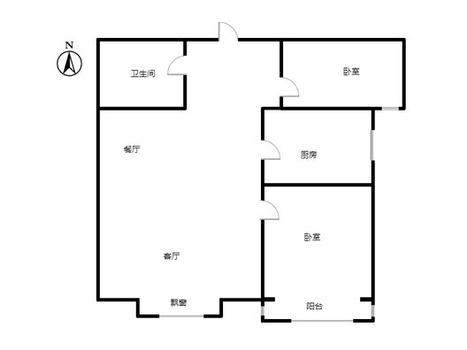 名流美域2室2厅1卫户型图