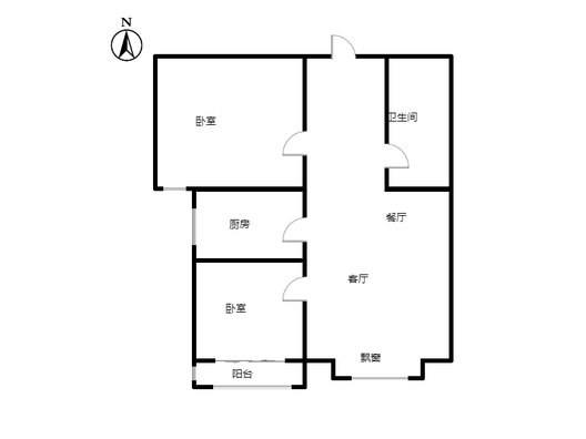 名流美域2室2厅1卫户型图
