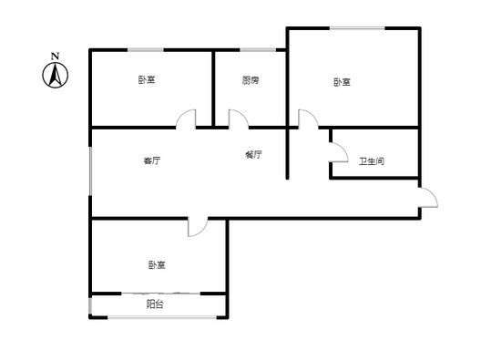 名流美域3室2厅1卫户型图