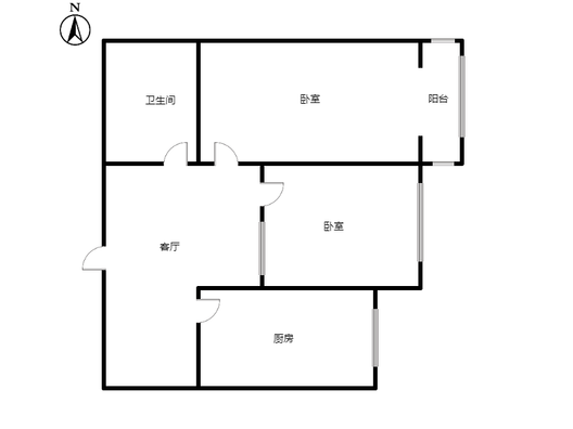 强舜铭城2室1厅1卫户型图