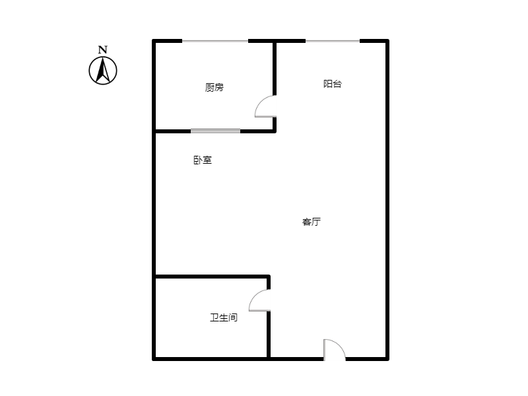 名流美域1室1厅1卫户型图
