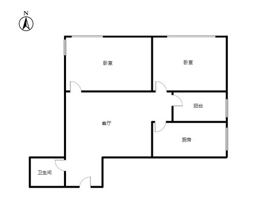 公园壹号2室1厅1卫户型图
