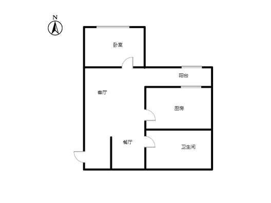鸿盛凯旋门1室2厅1卫户型图