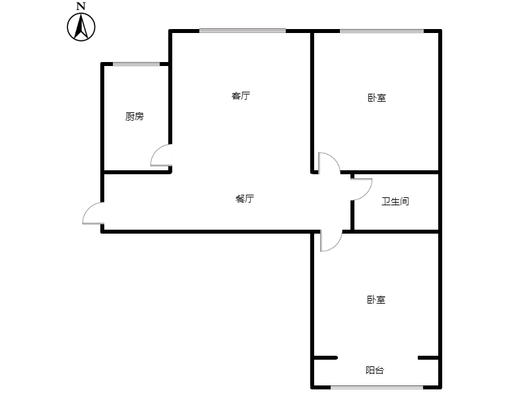 幸福城小区2室2厅1卫户型图