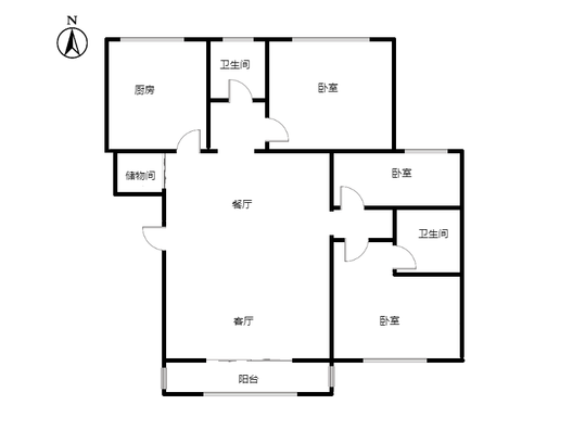 燕赵花园3室2厅2卫户型图