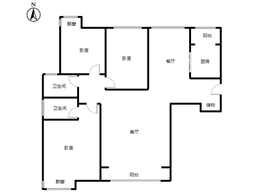 君临天下御景园3室2厅2卫户型图