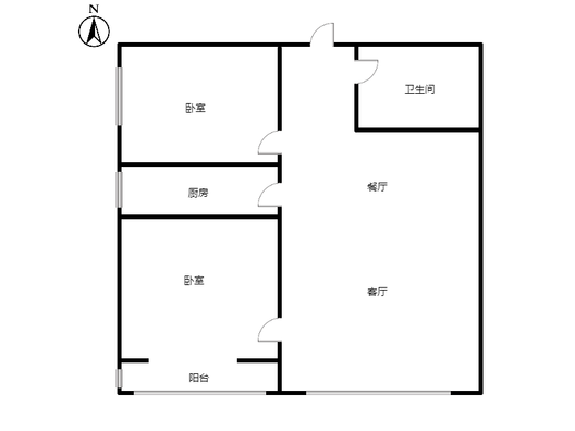 怡安馨居2室2厅1卫户型图