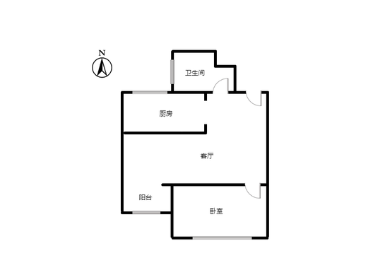 新加坡花园1室1厅1卫户型图