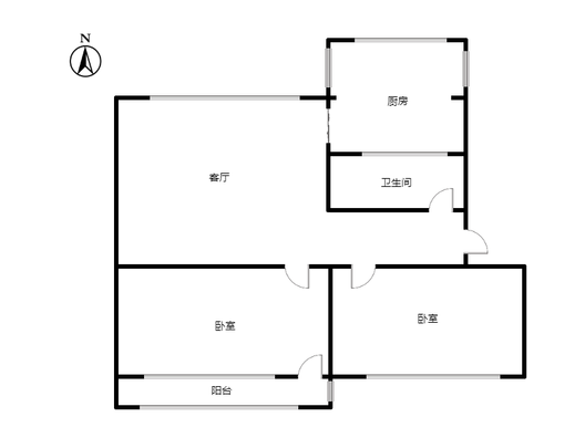 九四家属院2室1厅1卫户型图