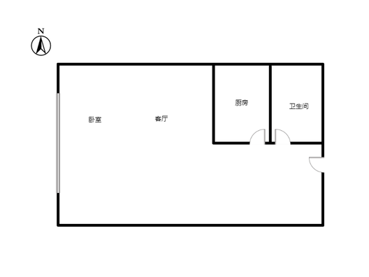 京第银座1室1厅1卫户型图