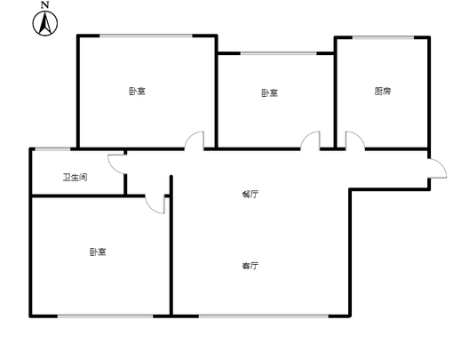 三利中和城二期东区(C区）3室2厅1卫户型图