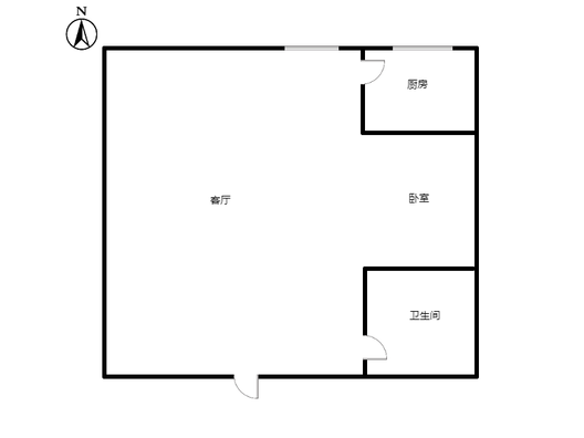 金竹花园1室1厅1卫户型图