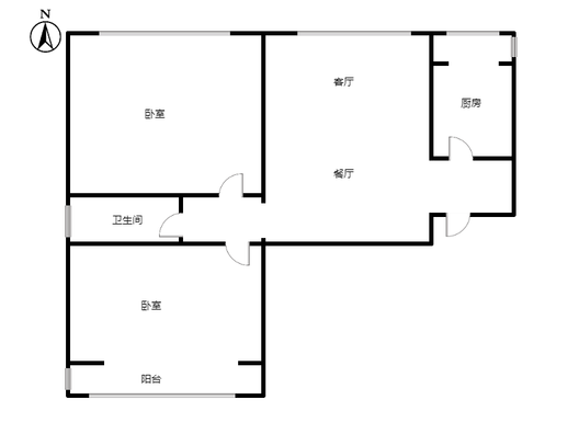 新怡家园小区2室2厅1卫户型图