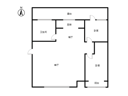 惠友万悦城2室2厅1卫户型图