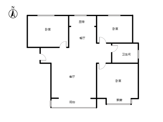 天伦湾嘉园3室2厅1卫户型图