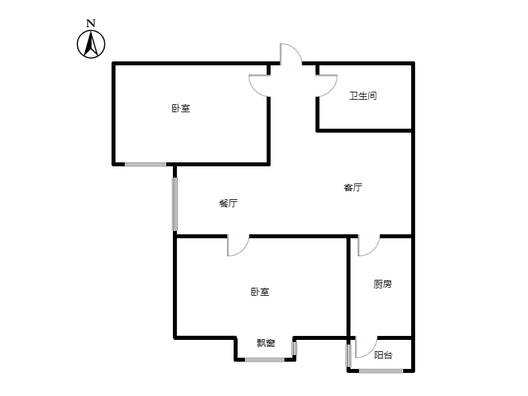 新怡家园小区2室2厅1卫户型图